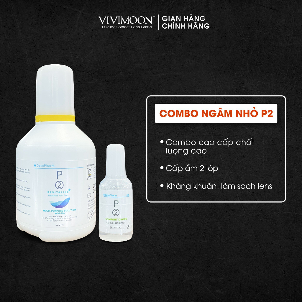 Ảnh Combo nước ngâm lens và nhỏ mắt VIVIMOON LENS rửa kính áp tròng 1