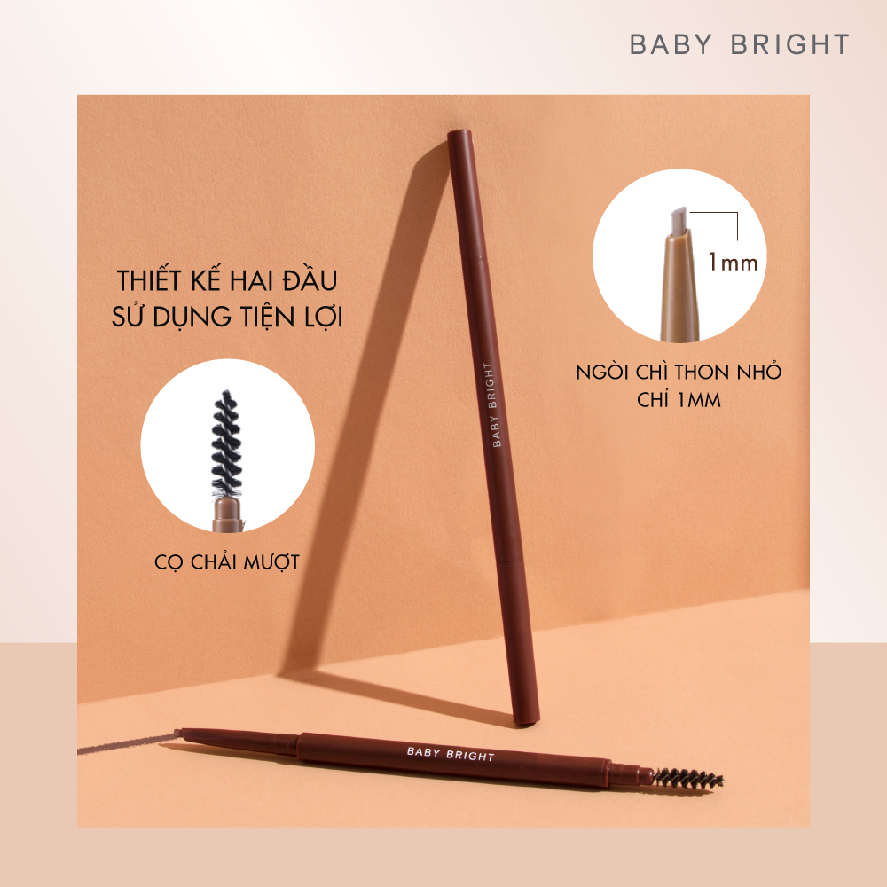 Ảnh Chì Kẻ Mày Tam Giác Chống Thấm Nước Baby Bright Triangle Slim Brow Pencil 4 Colors 0.7g 4