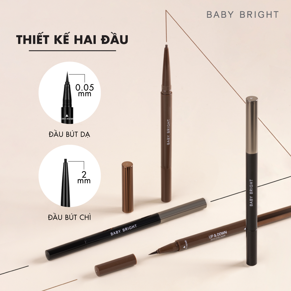 Ảnh Bút Kẻ Mắt 2 Đầu Siêu Mảnh Baby Bright Up And Down Duo Eyeliner 2 Colors 0.1g+0.35g 3