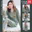 Bộ ngủ pijama nữ dài tay hàng Quảng Châu CÀI CÚC CHẤT THUN MỊN LÌ có bigsize
