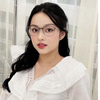 Gọng Kính Cận - Kính Mắt Vuông Gọng Kim Loại Kết Hợp Nhựa Unisex Chống Ánh Sáng Xanh Phong Cách Hàn Quốc 83099