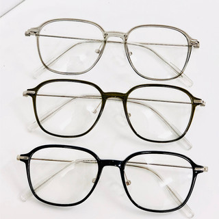 Gọng Kính Cận - Kính Mắt Vuông Gọng Kim Loại Kết Hợp Nhựa Unisex Chống Ánh Sáng Xanh Phong Cách Hàn Quốc 83099