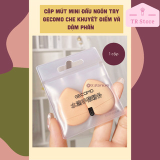 Set 2 mút trang điểm mini đầu ngón tay Gecomo dành cho cushion, đánh nền, che khuyết điểm,...