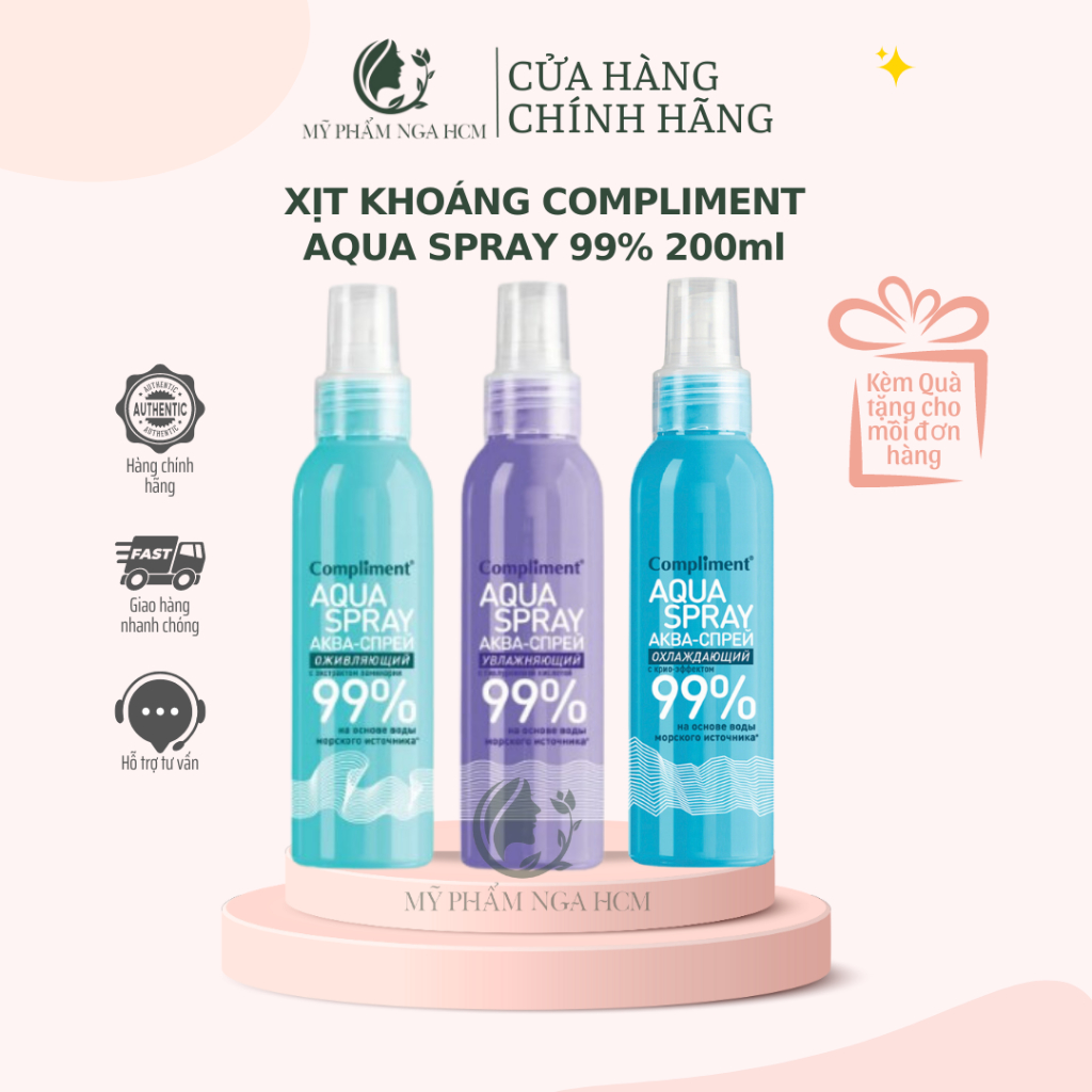 Xịt khoáng Compliment Aqua Spray 200ml cấp ẩm dịu da | Shopee Việt Nam