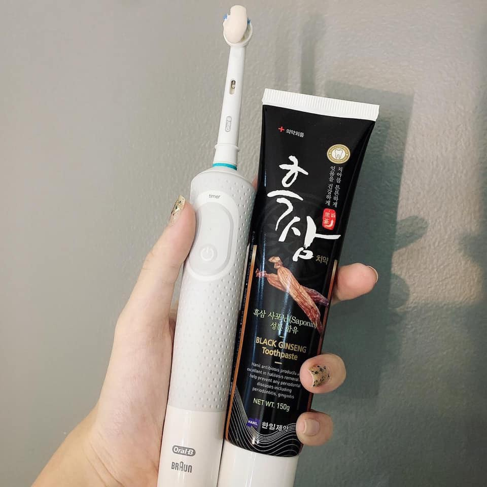 Kem Đánh Răng Hàn Quốc Hắc Sâm Hanil Black Ginseng Toothpaste 150g ,Chống Viêm Nứu, Sâu Răng Hanil