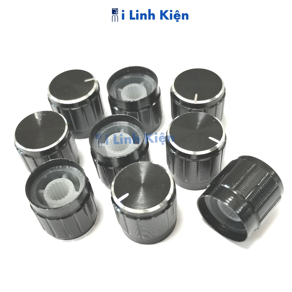 Núm chiết áp nhôm 15x17mm WH148 màu đen chính hãng ilinhkien