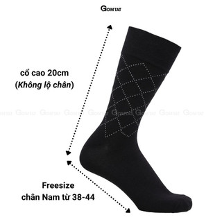 Hộp 5 đôi vớ nam cổ cao GOMTAT mẫu MIX03, chất liệu cotton cao cấp hút ẩm, thoáng khí - LUX-MIX03-CB5