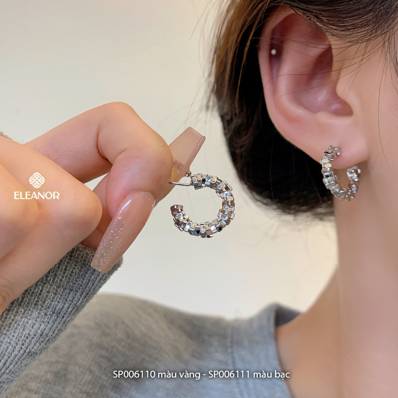 Bông tai nữ chuôi bạc 925 Eleanor Accessories vòng tròn khuyên tai basic phụ kiện trang sức 6110