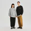 Áo sweater nam nữ WoO form rộng cổ tròn unisex mặc cặp đôi màu kem sáng chất nỉ bông dày mặc siêu ấm