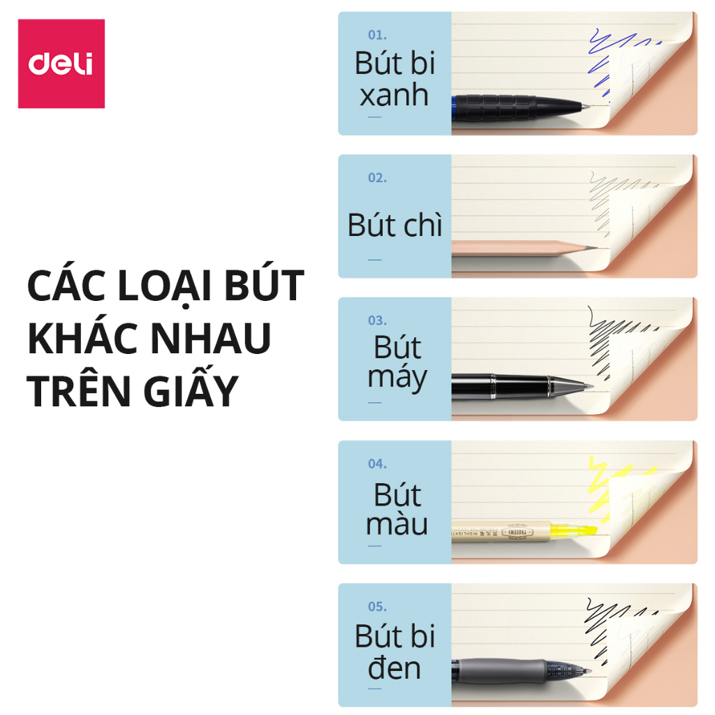 Sổ Còng Binder Kẻ Ngang B5 Màu Pastel Deli - 120 Trang Giấy Chống Lóa - Học Sinh, Văn Phòng Ghi Chép Takenote Planner