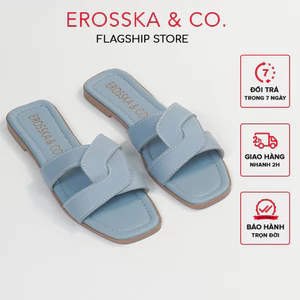 Erosska - Dép đế bệt nữ quai đan kiểu dáng đơn giản màu xanh - DE064