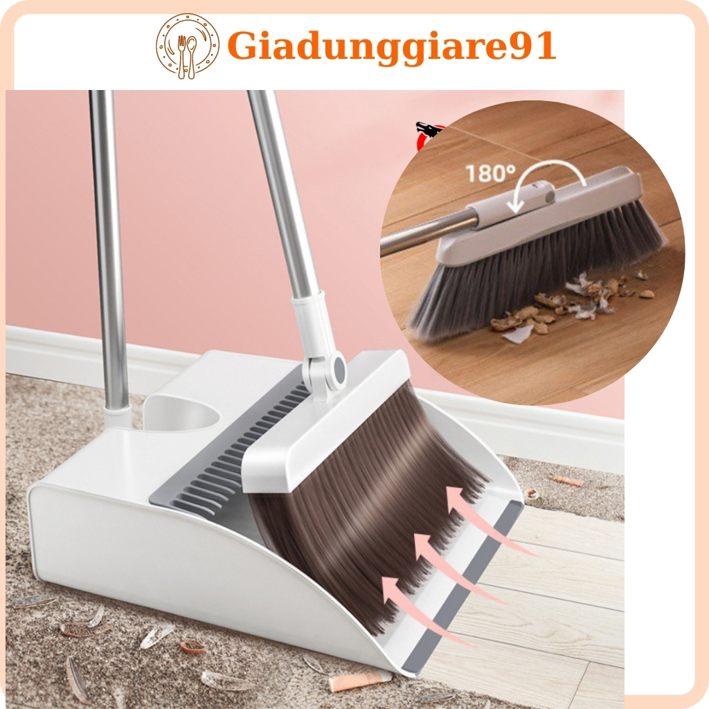 Chổi quét nhà thông minh kèm hót rác cao cấp xoay 180 độ Bộ cây chổi ...