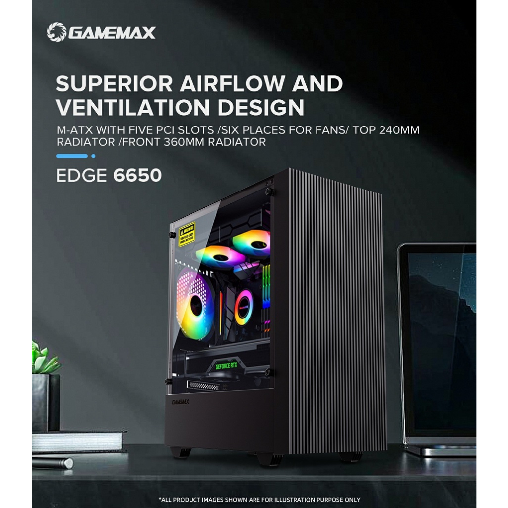 Vỏ Case Máy Tính Bể Cá Gamemax Infinity Mini - (Không fan)- 2 Màu Black ...
