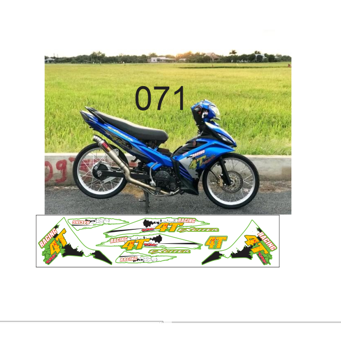 tem rời exciter 135 cao cấp đa dạng màu sắc