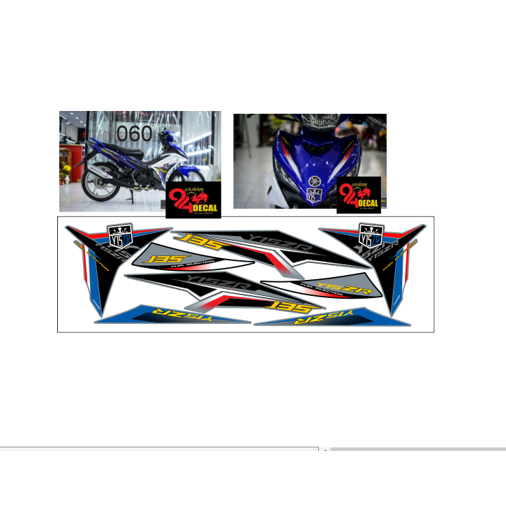 tem rời exciter 135 cao cấp đa dạng màu sắc