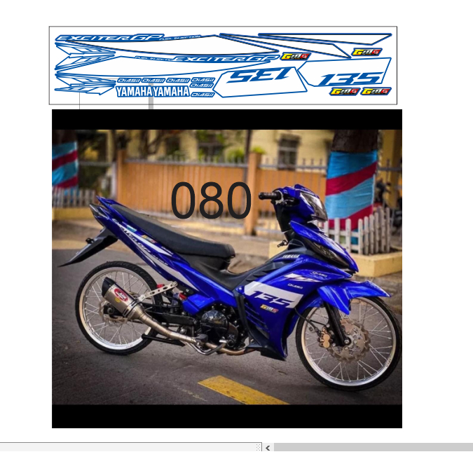 tem rời exciter 135 cao cấp đa dạng màu sắc