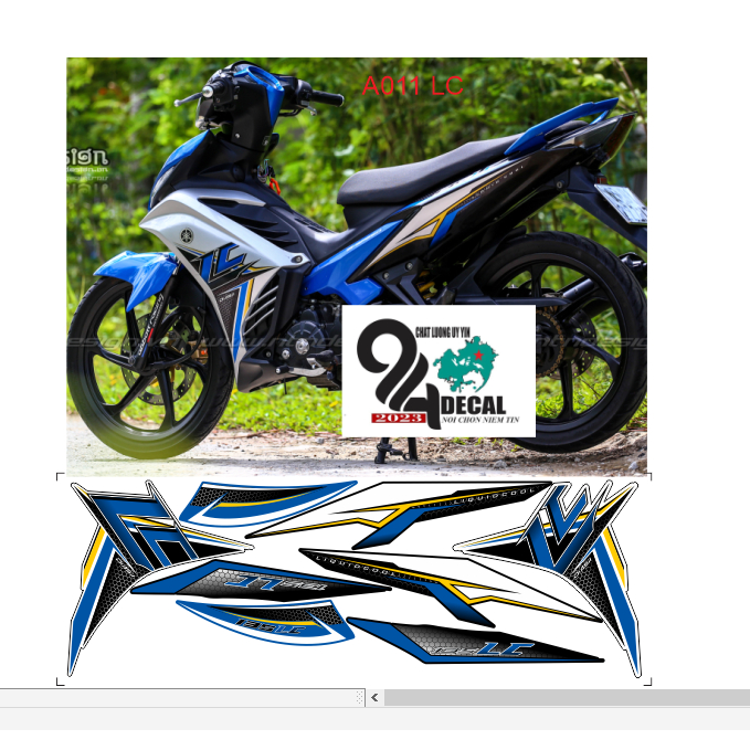 tem rời exciter 135 mẫu lc cao cấp đa dạng màu sắc