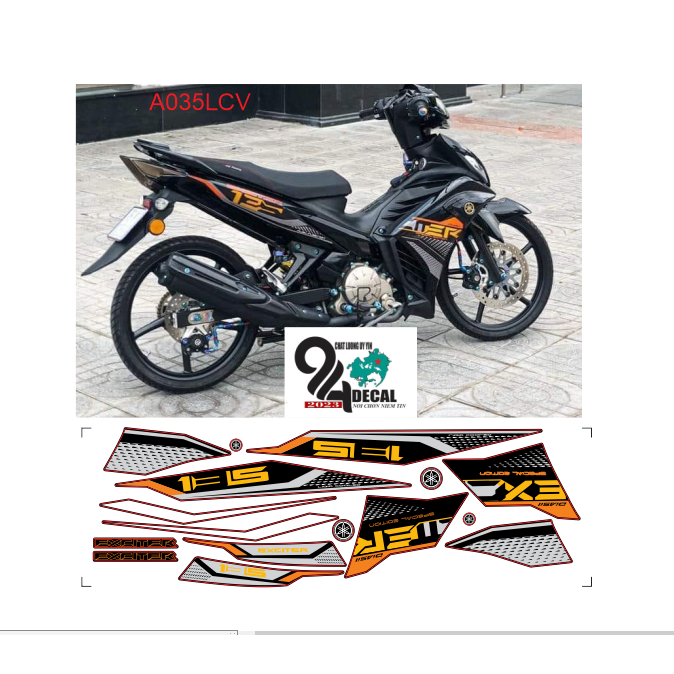 tem rời exciter 135 cao cấp đa dạng màu sắc