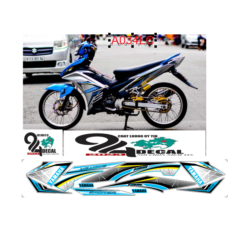tem rời exciter 135 cao cấp đa dạng màu sắc