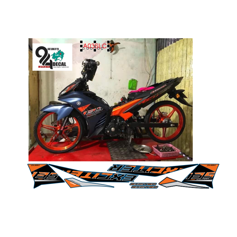 tem rời exciter 135 cao cấp đa dạng màu sắc