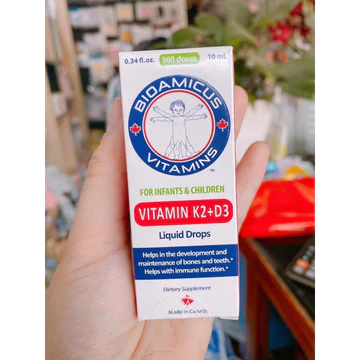 [TÍCH ĐIỂM+ QUÀ] D3k2 MK7 BioAmicus cho bé giúp hấp thi canxi cho bé từ sơ sinh