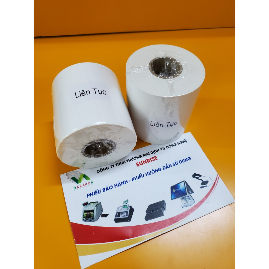 Giấy in đơn livestream K80x30 K76x30 in đơn hàng 76mm 80mm in tem nhãn dán sẵn lớp keo chốt đơn bán hàng máy cắt tự động