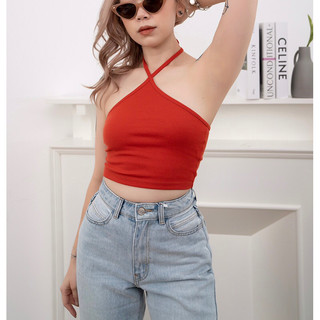 MIDDUA - CR1299 Áo yếm gân cột chéo