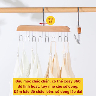 Móc treo áo 2 dây bra đa năng tiện lợi, móc gỗ treo áo lót cà vạt 🌸free ship🌸 thắt lưng túi xách gọn tủ quần áo