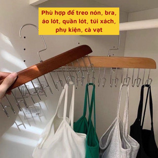 Móc treo áo 2 dây bra đa năng tiện lợi, móc gỗ treo áo lót cà vạt 🌸free ship🌸 thắt lưng túi xách gọn tủ quần áo