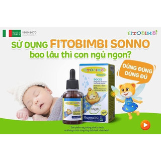 [Chính Hãng] FITOBIMBI SONNO, 30ml, Siro hỗ trợ ngủ ngon cho bé