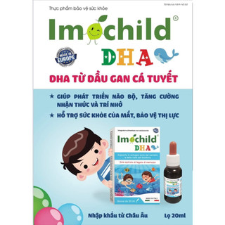 DHA Cá Tuyết Châu Âu IMỌCHILD Giúp Bé Phát Triển Não Bộ, Tăng Cường IQ, Nhận Thức, Trí Nhớ, Bảo Vệ Thị Lực - 20ml