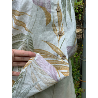 [JUNE LINEN] A14 - Áo sơ mi sát nách nữ họa tiết, Vải LINEN TƯNG PREMIUM.