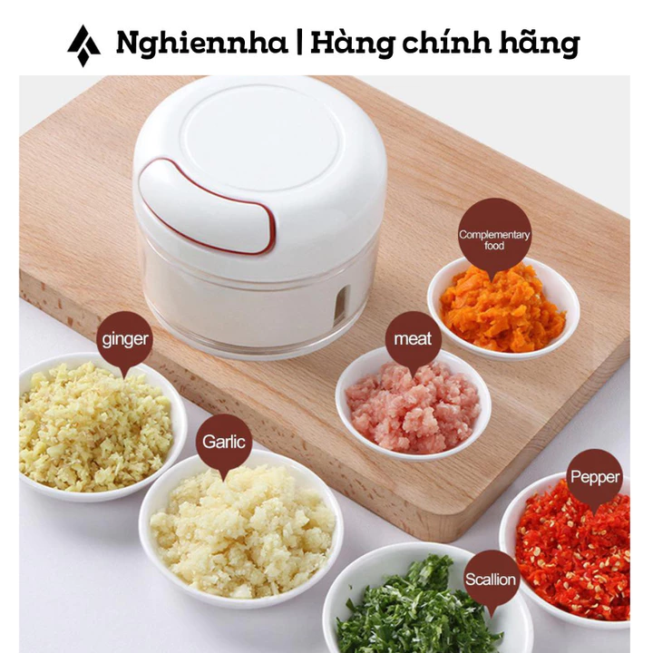 Máy xay tỏi ớt cầm tay Mini Food Chopper, máy xay tỏi ớt rút dây, máy xay thịt, xay gia vị