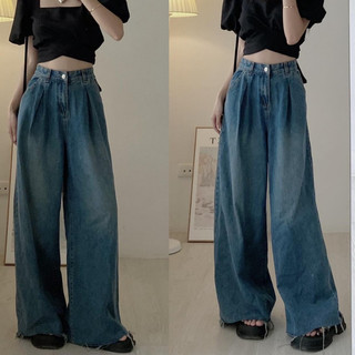 Quần jean nữ ông loe rộng cắt gấu - 247store