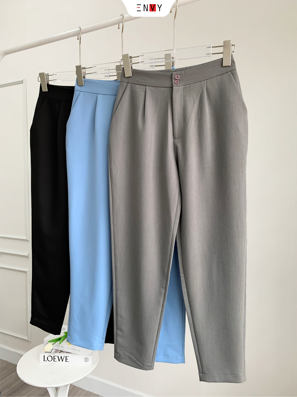 Ảnh Quần nữ Baggy Cotton ENVY (Nút gài, lưng vải) - QK0090 4