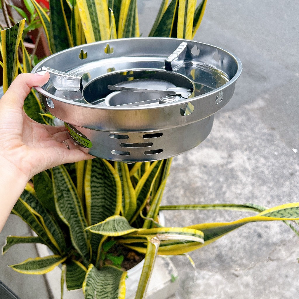 Bếp  inox chắn gió CHERRY - tiệu lợi  dã ngoại  (siêu rẻ)