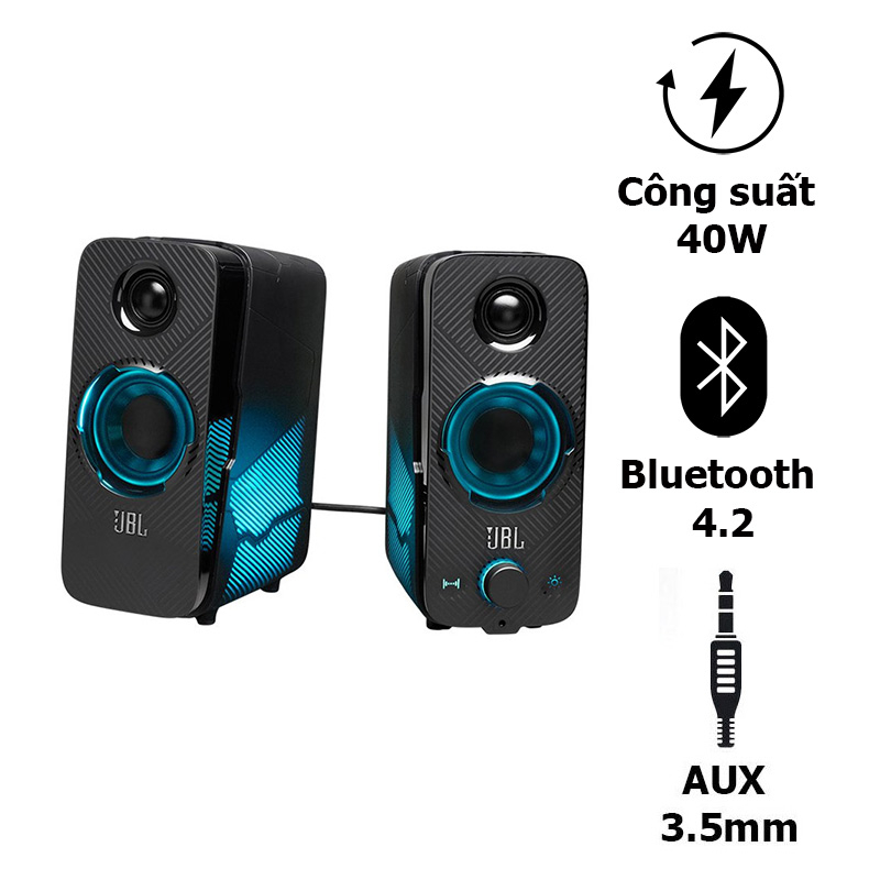 Loa JBL Quantum Duo, LED Đẹp, Bluetooth, AUX, Âm Thanh 2.0 (Loa Vi ...