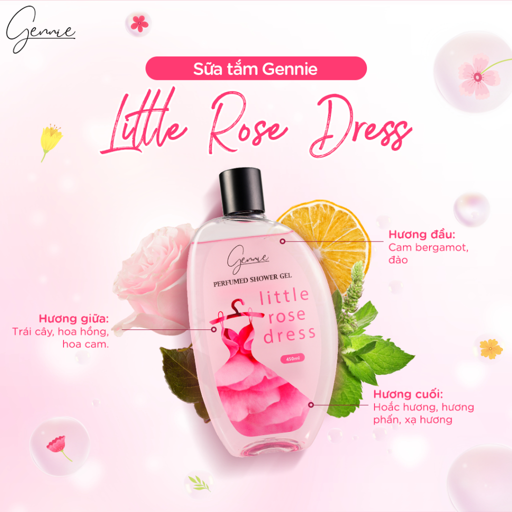 Ảnh Sữa tắm nước hoa Nữ Gennie Little Dress 450ml lưu hương lên đến 4H 1
