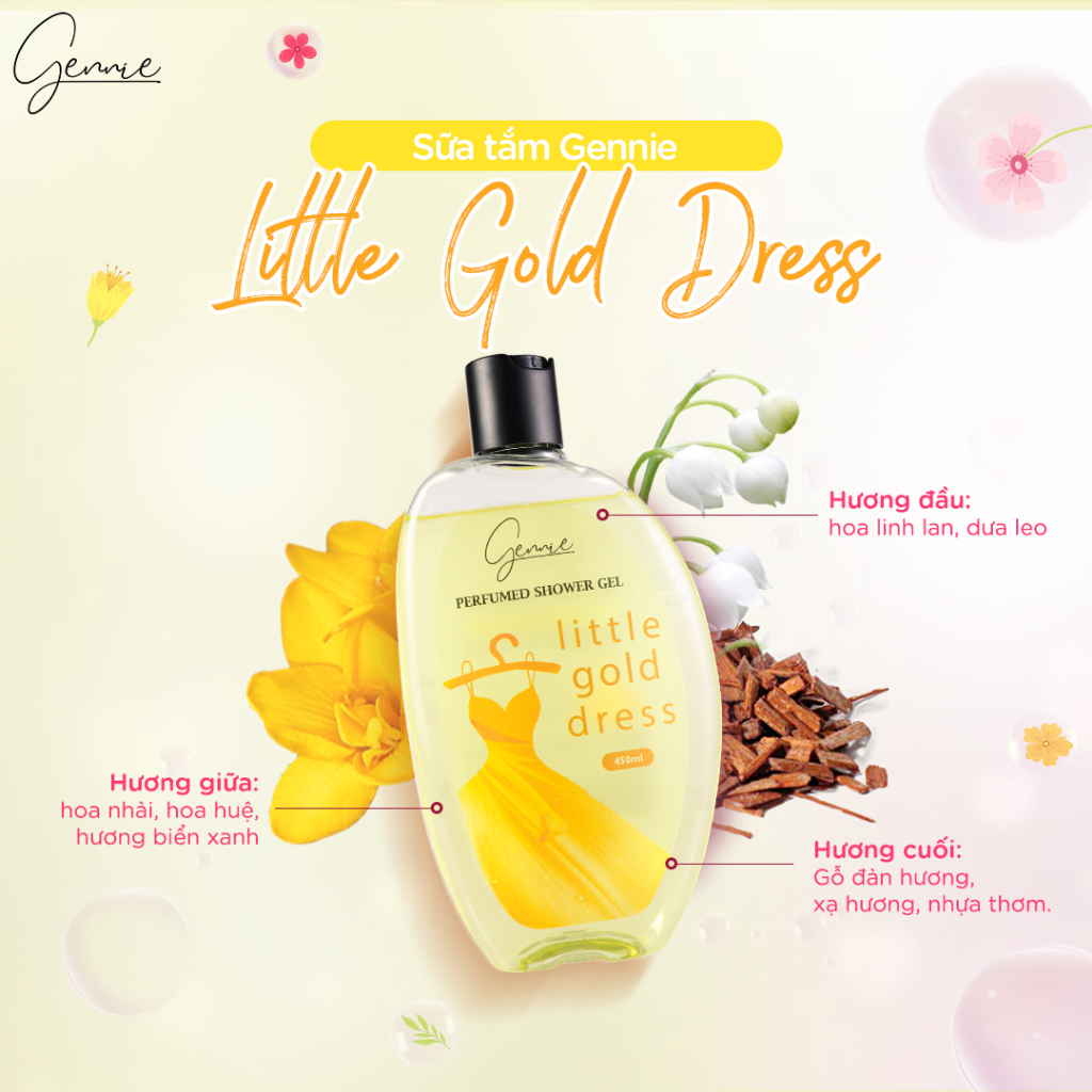 Ảnh Sữa tắm nước hoa Nữ Gennie Little Dress 450ml lưu hương lên đến 4H 3