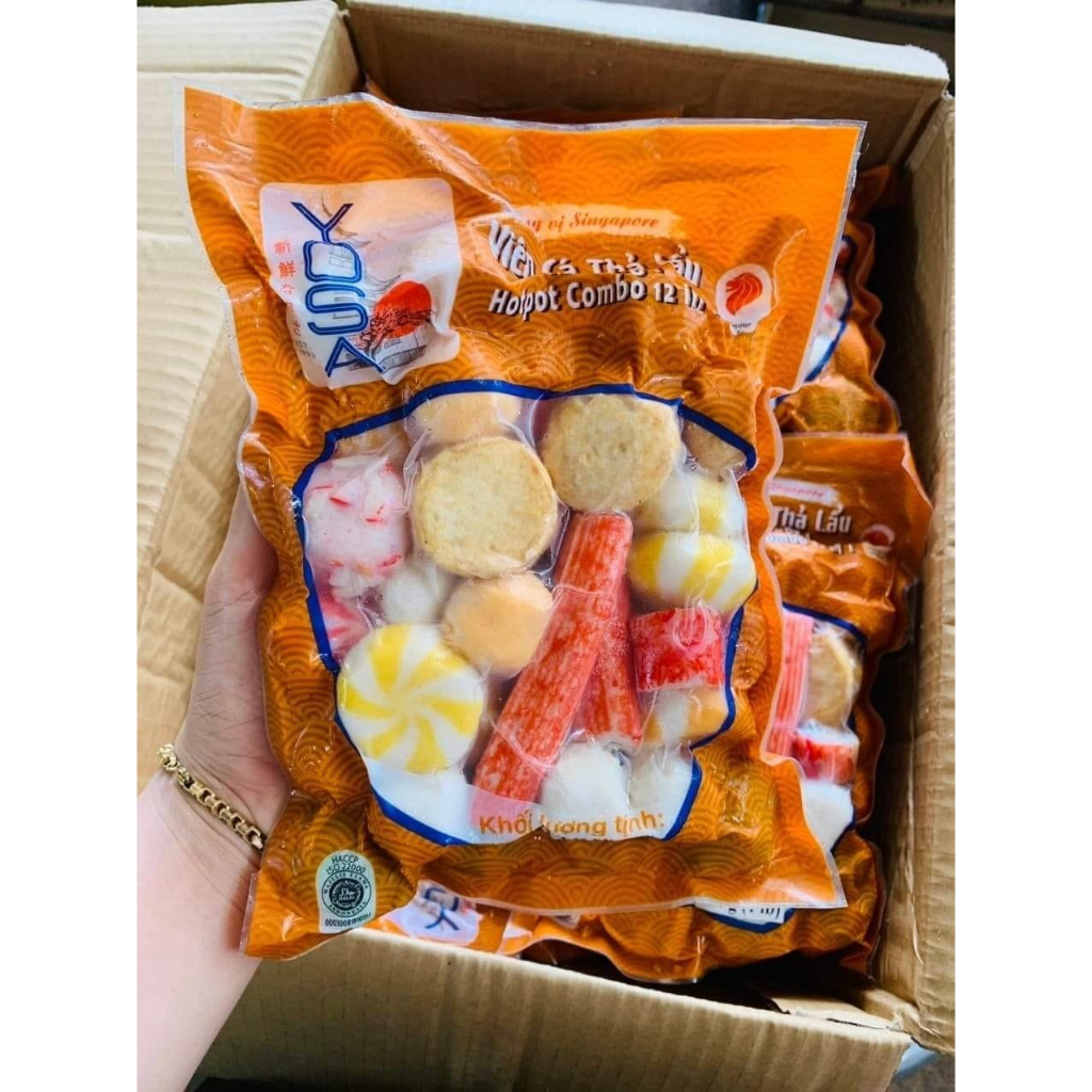 Viên Thả Lẩu Mix 12 vị trong 1 gói _Yosa Singapo 454g Tiện Lợi