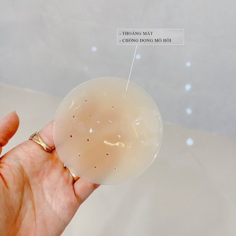 Miếng Dán Ngực Cao Cấp Silicon Lỗ Thoáng Khí chống nước tái sử dụng nhiều lần D200