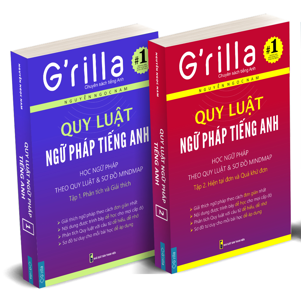 Ảnh Sách - Combo Quy luật ngữ pháp tiếng Anh Grilla Tập 1 và 2, kèm quà tặng 3