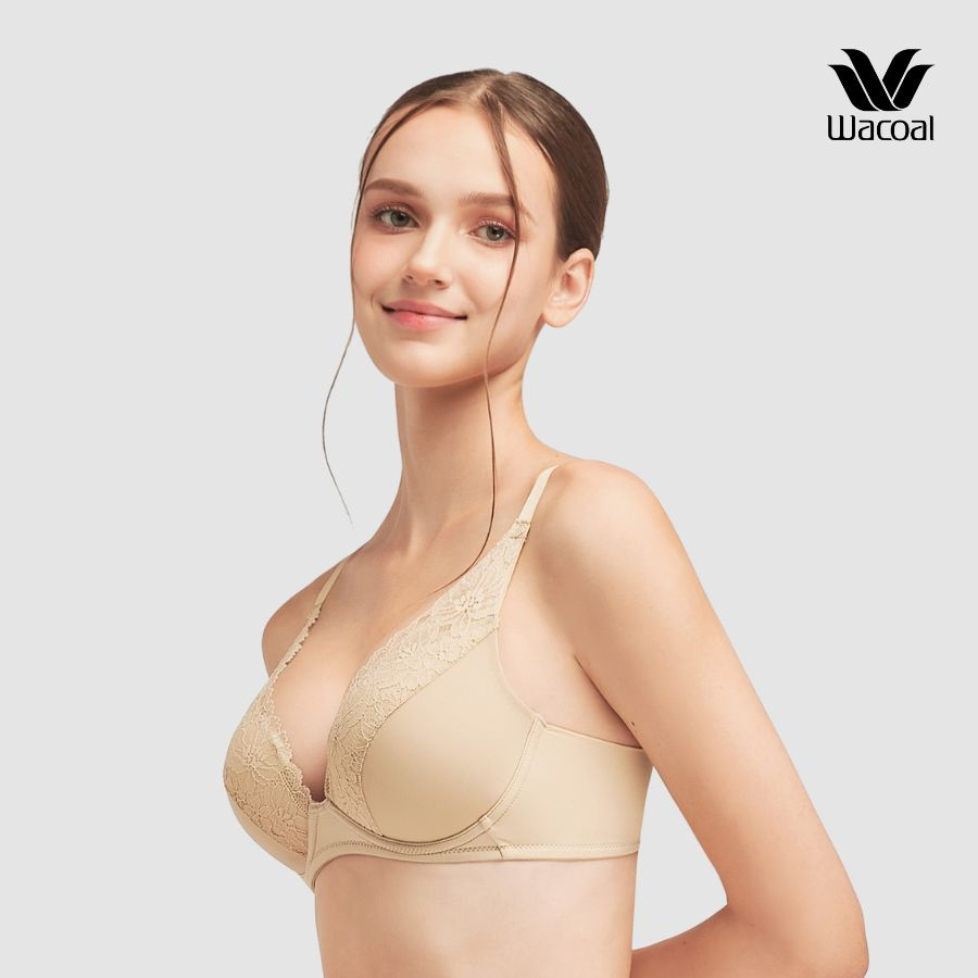 Áo lót Wacoal Lecien ISFB332 không gọng, nâng đẩy, ren, chống chảy xệ - SFB332 smart size