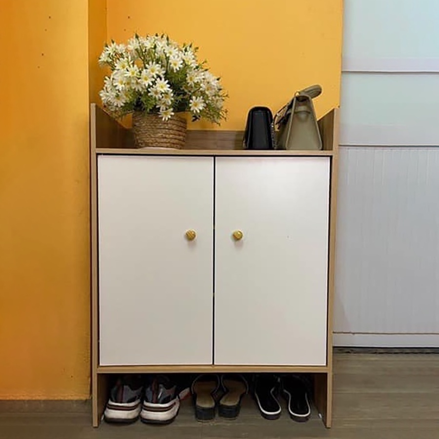 Tủ Giày Dép Gỗ 3 Tầng Cao 80 Rộng 80cm, Kệ Gỗ MDF Nhập Khẩu Cao Cấp Chống Ẩm, Để Chung Cư, Nhà Ở, Tiện Ích