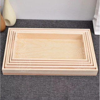 Khay gỗ đa năng có tay cầm decor chụp ảnh, đựng đồ dùng phụ kiện Khay hộp quà