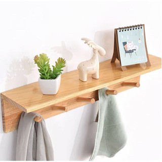 Kệ gỗ treo tường, kệ trang trí  Gía gỗ Decor phòng ngủ,móc quần áo, phụ kiện kích thước 60x10x10