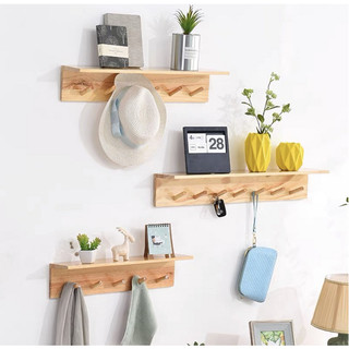 Kệ gỗ treo tường, kệ trang trí  giá gỗ Decor phòng ngủ,móc quần áo, phụ kiện