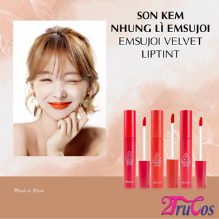 Son kem lì nhung Emsujoi Velvet Liptint 4ml (dưỡng mịn môi, bền màu với 3 tông thời trang) 2Trucos
