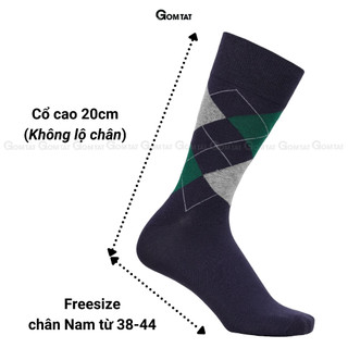 Hộp 5 đôi tất giày tây nam công sở GOMTAT mẫu MIX16, chất liệu cotton mềm mại, hút ẩm thoáng khí - LUX-MIX16-CB5