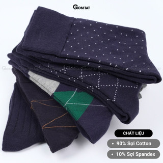 Hộp 5 đôi tất giày tây nam công sở GOMTAT mẫu MIX16, chất liệu cotton mềm mại, hút ẩm thoáng khí - LUX-MIX16-CB5